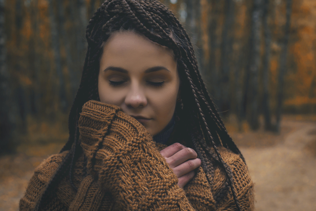 Gothic Woman with Braided Hair